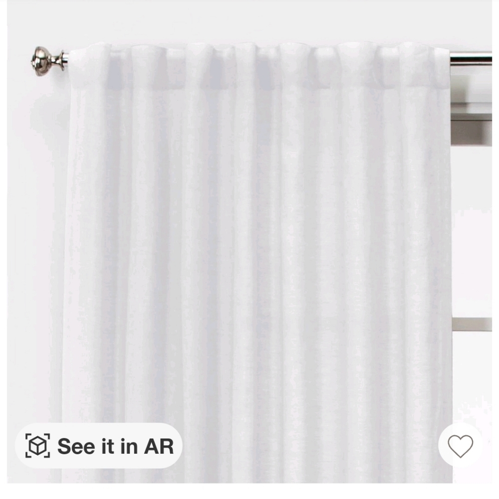 Threshold light filtering linen curtain white 54 x 95 - Picture 2 of 13